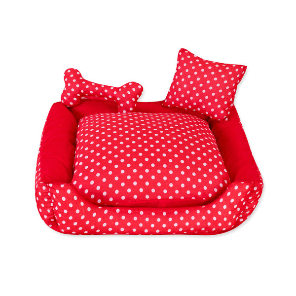 Caminha Pet Para Cachorro Ou Gato Vermelho Poá Estampada 50cm