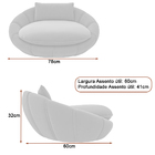 Caminha Pet Poltrona Golden 78cm Veludo Bege - Sallar Home