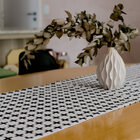 Caminho De Mesa Cruzeta Gourmet Branco E Preto Pano Urbano