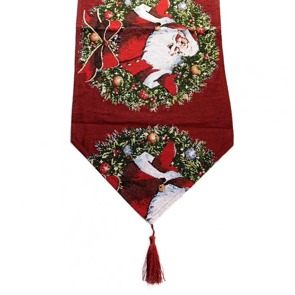 Caminho De Mesa Natalino Colorido Com Papai Noel 33x40 Cm - I