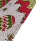 Caminho De Mesa Natalino Colorido Estampado Símbolos Natalino