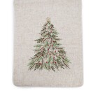 Caminho de Mesa Pinheiro Off White e Verde 35x180cm Natal Cromus