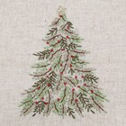 Caminho de Mesa Pinheiro Off White e Verde 35x180cm Natal Cromus