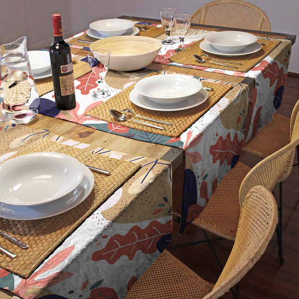 Caminho De Mesa Trilho Estampado Mesa Posta 1,45 X 0,48 J00014