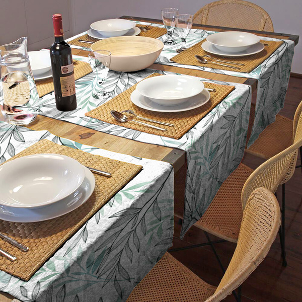 Caminho De Mesa Trilho Estampado Mesa Posta 1,45 X 0,48 J00016