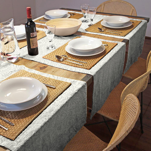 Caminho De Mesa Trilho Estampado Mesa Posta 1,45 X 0,48 J00027