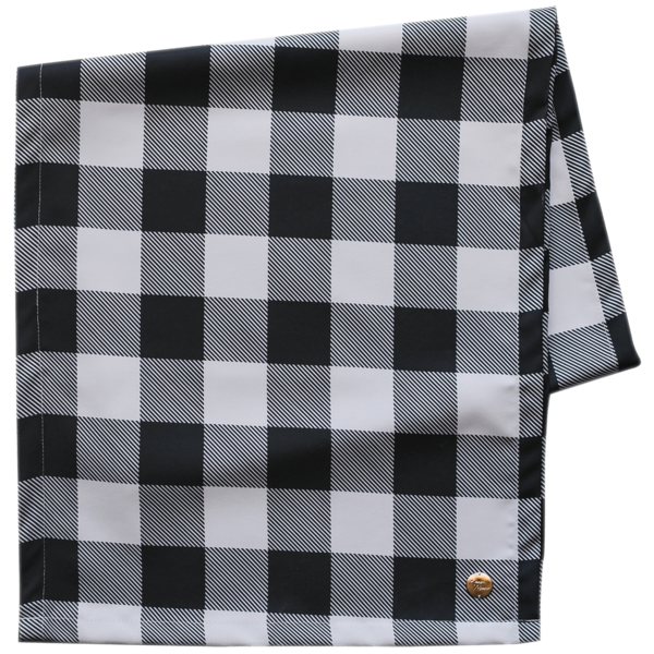 Caminho De Mesa Xadrez Gourmet Branco E Preto Pano Urbano