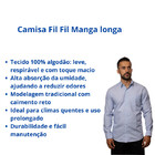 Camisa Fil Fil Manga Longa Azul Plácido G Azul Plácido