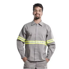 Camisa Profissinal Eletricista Nr10 Manga Longa Faixa Refleti