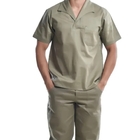 Camisa Profissional Fechada Mangas Curtas Gola Italiana Caqui