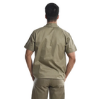 Camisa Profissional Fechada Mangas Curtas Gola Italiana Caqui