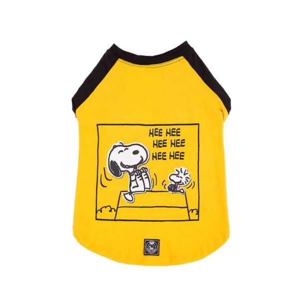 Camiseta Snoopy Hee Hee Amarela Tamanho G