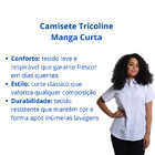 Camisete Tricoline Manga Curta Branco  P  Branco