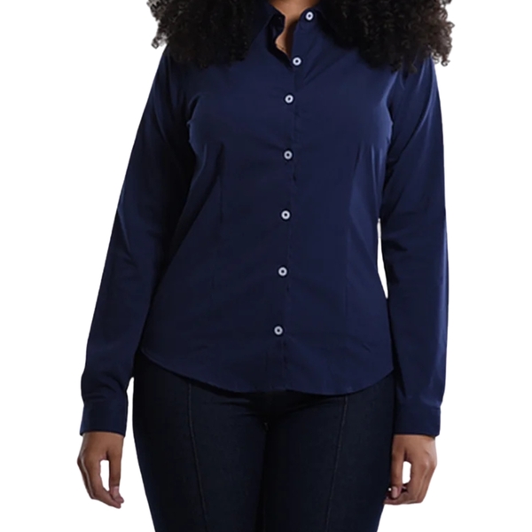 Camisete Tricoline Manga Longa Azul Noite  Eg  Azul Noite