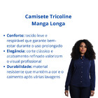 Camisete Tricoline Manga Longa Azul Noite  Pp  Azul Noite
