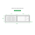 Canal Organizador Calha Umida Para Cozinha aço Inox  60x19x14