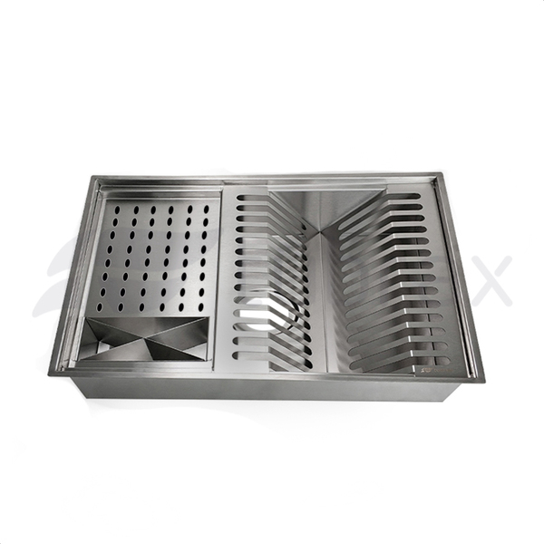 Canal Organizador Cozinha Aço Inox 304 C/ 3 Módulos 50x40 - T