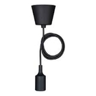 Candeeiro Suspenso Preto Silicone Loja Bar Cafeteria E27