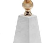 Candelabro Castiçal Decorativo De Marmore E Metal Dourado 21cm