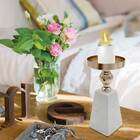 Candelabro Castiçal Decorativo De Marmore E Metal Dourado 21cm