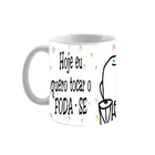 Caneca 325ml Xícara Meme Flork Tocar O F0da-se Cerâmina