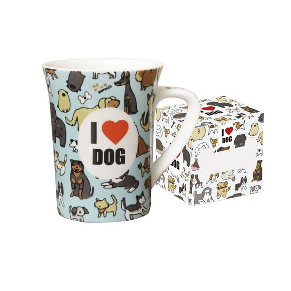 Caneca 330ml De Porcelana Class Home Dog Fina