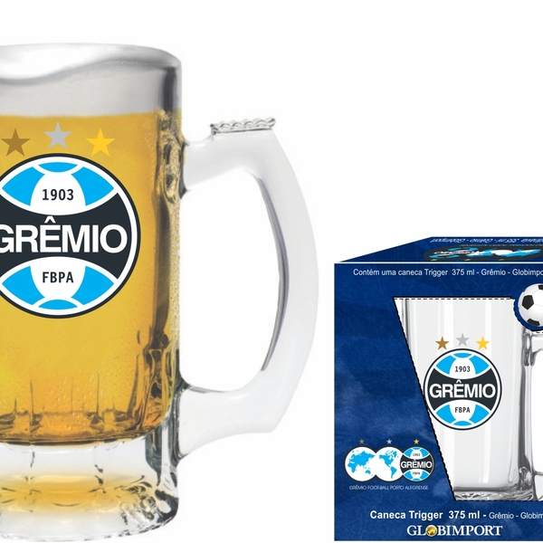 Caneca 375 Ml Futebol Brasão Do Grêmio Licenciado 8605855