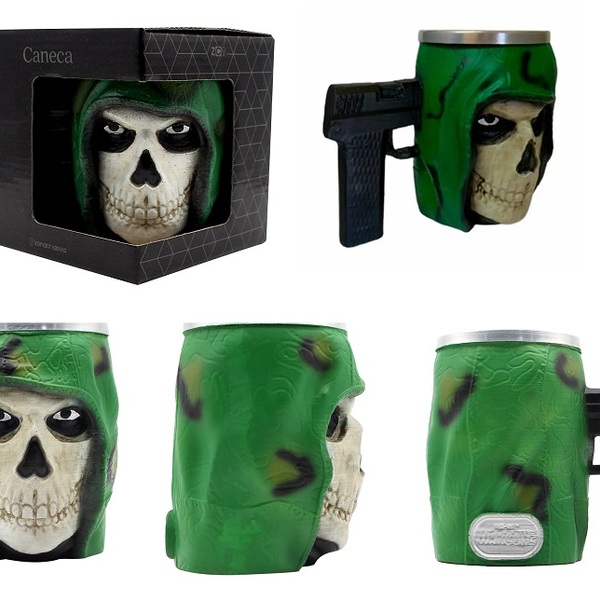 Caneca 3d Estilizada Ghost Warzone Do Call Of Duty