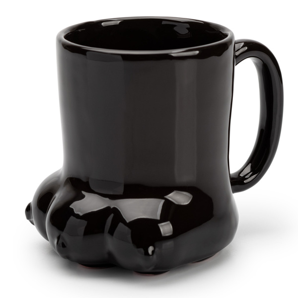 Caneca 3d Pata De Gato 350 Ml Cerâmica Patinha Pet Preta