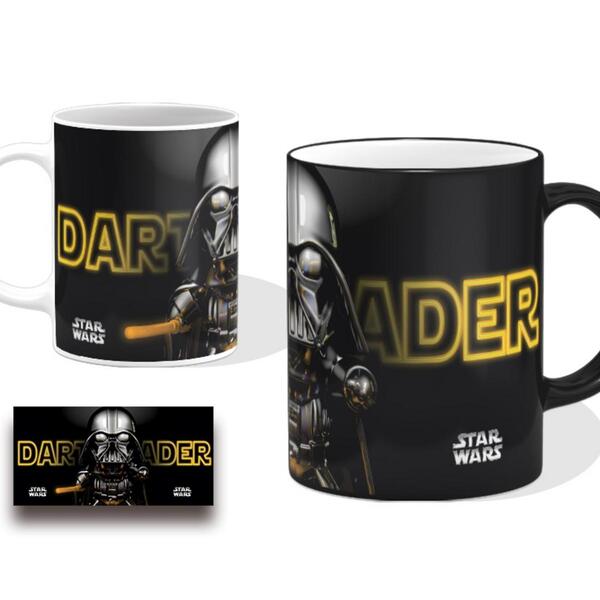 Caneca 3d Star Wars Darth Vader Cerâmina 325ml Branca