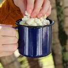 Caneca Aço Esmaltado 8cm 370ml Azul Ewel