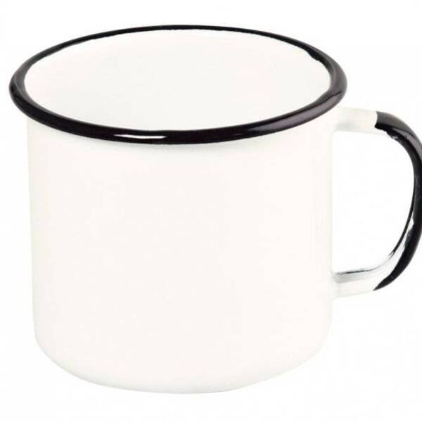 Caneca Aço Esmaltado 8cm 370ml Branco Ewel