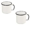 Caneca Aço Esmaltado 8cm 370ml Branco Ewel