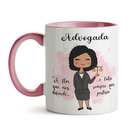 Caneca Advogada Feminina Rosa Cabelo:preto Cacheado
