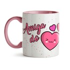 Caneca Amizade  - Amiga Do Coração! Interior E Alça Rosa