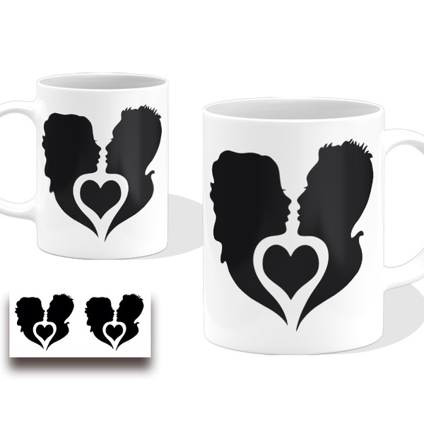 Caneca Amor Dia Dos Namorados Cerâmina 325ml Branca