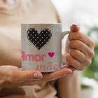 Caneca Amor Poá Gatinho Floral