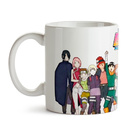 Caneca Anime Boruto Logo Personagens Interior E Alça Branca
