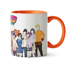 Caneca Anime Boruto Logo Personagens - Interior E Alça Laranja
