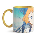 Caneca Anime Deca Dence Natsume Face Interior E Alça Amarelo
