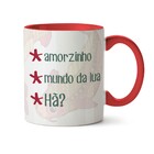 Caneca Aquarela Signo Peixes - Interior E Alça Vermelho