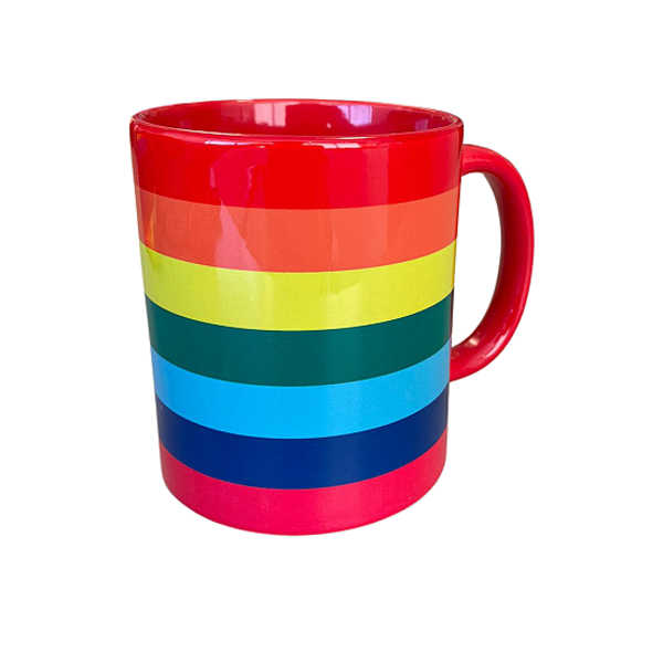Caneca Arco-íris Não É Segredo Interior Alça Vermelho 325ml