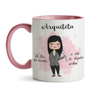 Caneca Arquiteta Feminina Rosa - Preto Liso