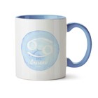 Caneca Astral Meu Signo Cancer - Interior E Alça Azul Claro
