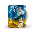 Caneca Attack On Titan Luta Com Titã - Interior E Alça Branca