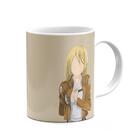 Caneca Attack On Tittan Cerâmina 325ml Branca Anime Tv Show
