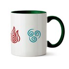 Caneca Avatar Elementos - Interior E Alça Verde Escuro