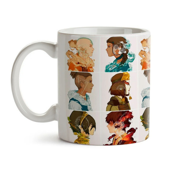 Caneca Avatar Rostos - Interior E Alça Branca