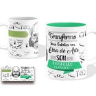 Caneca Barbeiro Profissão Presente 325ml Branca Cerâmina