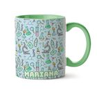 Caneca Biologia Com Nome Ícones